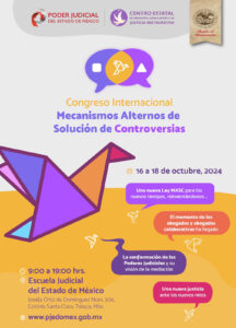 Agenda del 16 al 18 de octubre y asiste al Congreso Internacional Mecanismos Alternos de Solución de Controversias