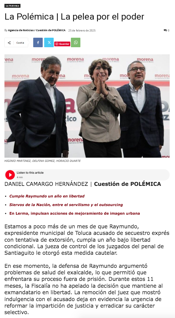 La Polémica – El caso de Raymundo, ex alcalde de Toluca deja en ...