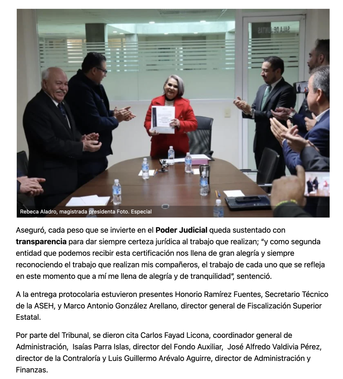Poder Judicial de Hidalgo recibe Constancia de Solventación de la ...
