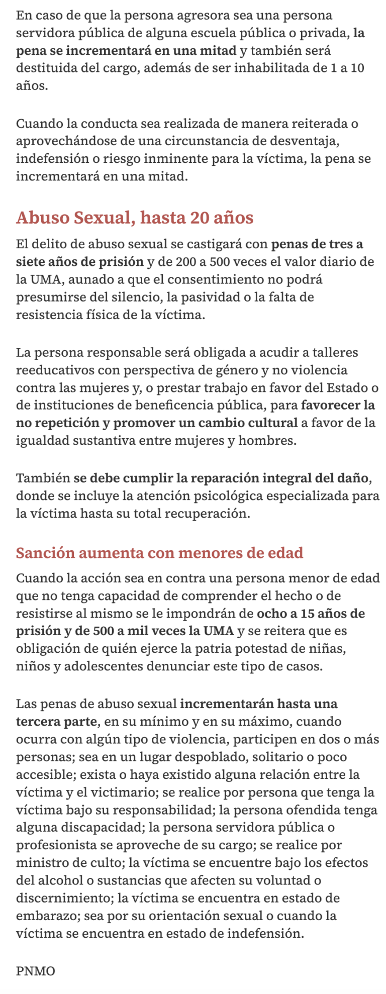 Entran en vigor nuevas penas por acoso y abuso sexual en Edomex