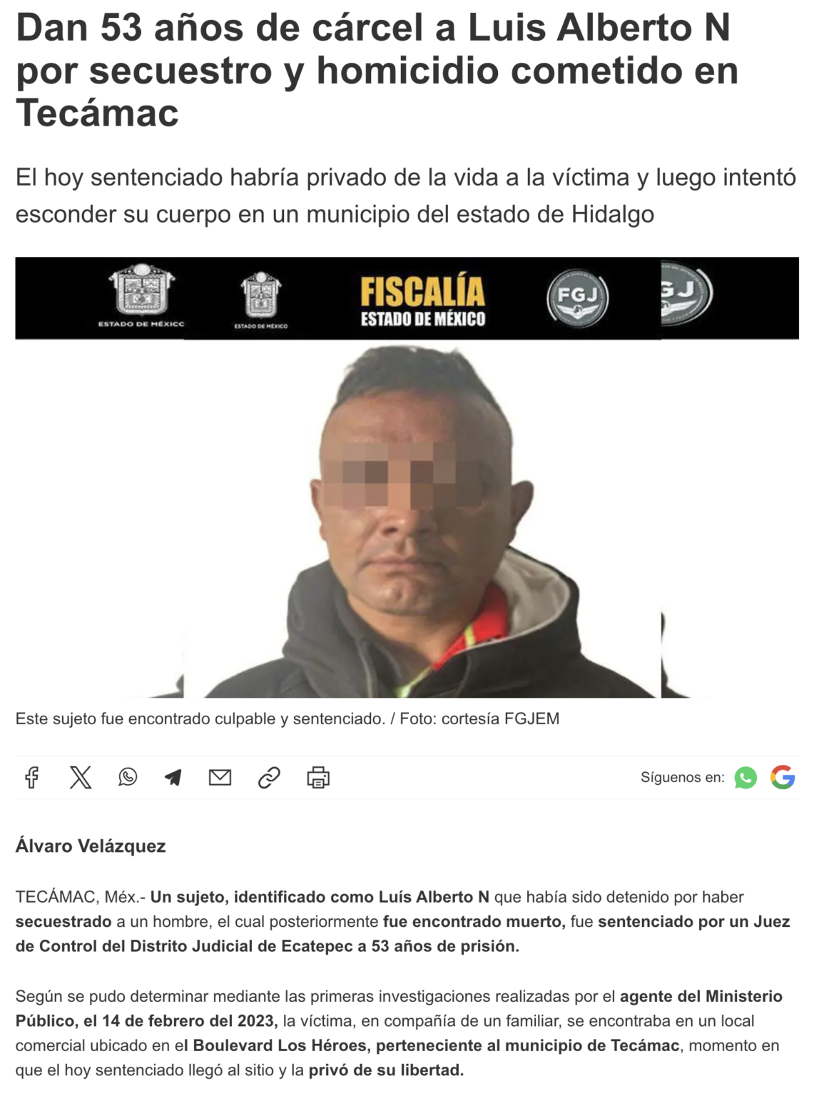 Dan 53 años de cárcel a Luis Alberto N por secuestro y homicidio ...