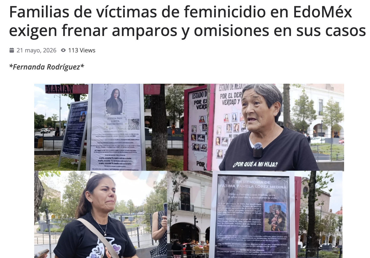 Familias de víctimas de feminicidio en Edomex exigen frenar amparos y ...