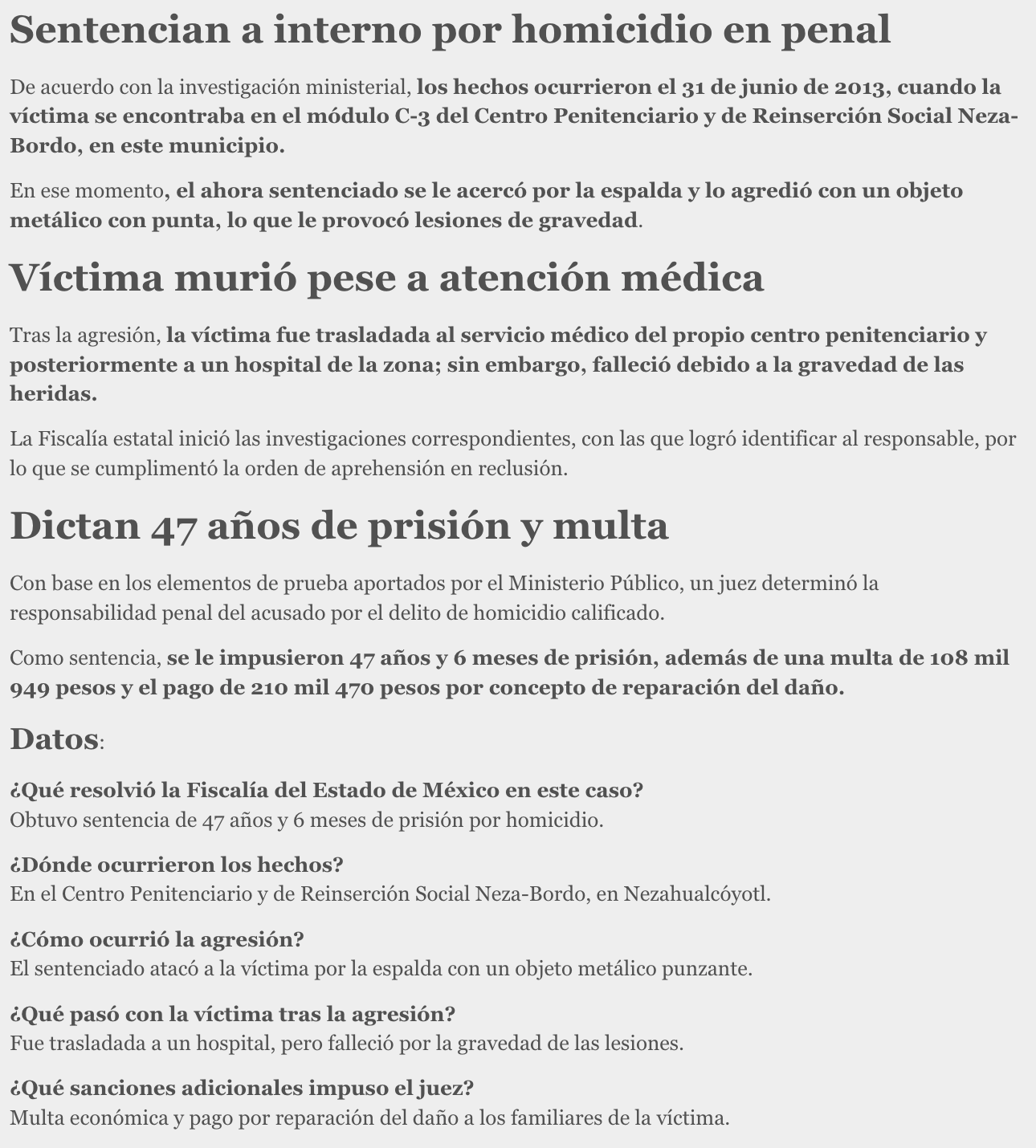 Carlos Francisco Silva Pérez mató a reo en penal de Neza-Bordo: lo ...